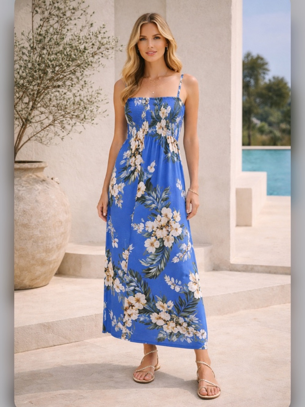 MAXI DRESS STUNNING RARE VINTAGE Hawain Tropical Flowers OS mint cond Price Firm